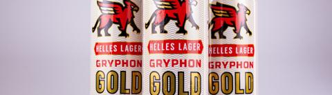Three cans of the limited-time-only Gryphon Gold