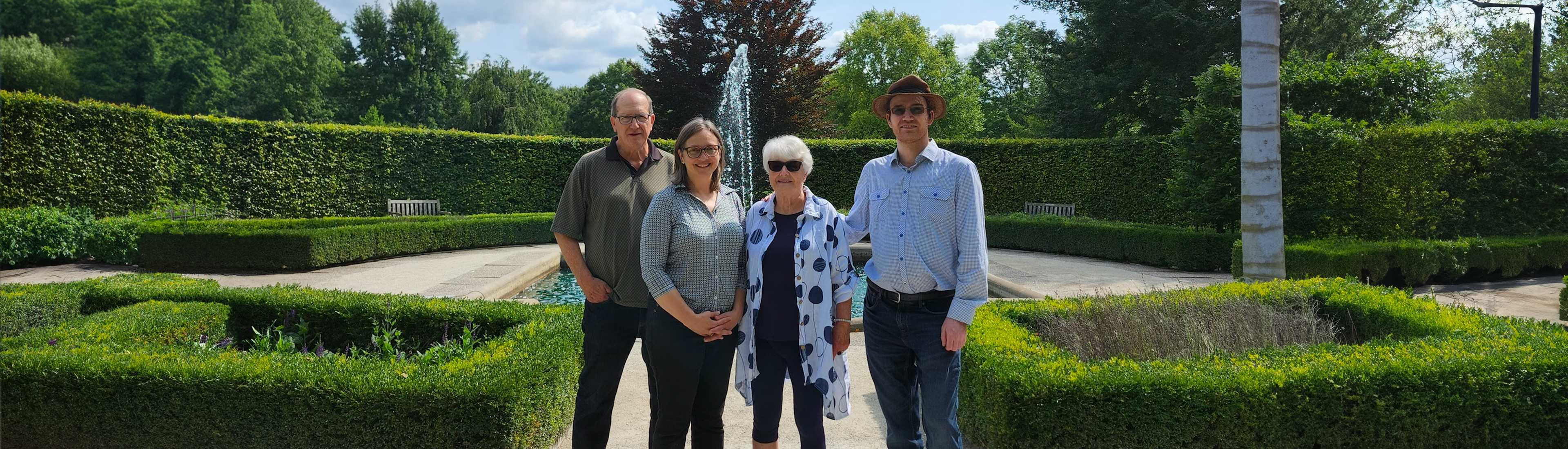 A group photo taken in the University of Guelph arboretum